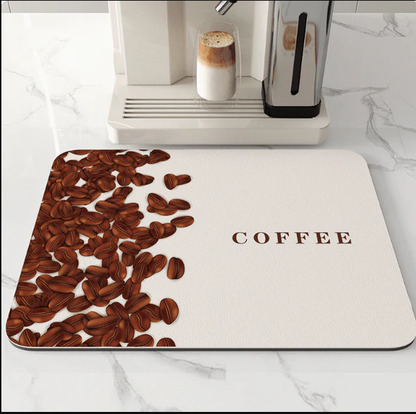 AquaMat – Quick-Dry Absorbent Kitchen Mat – Hygienic, Space-Saving Stylish color cofee bean size large/ 23 in x 35 in