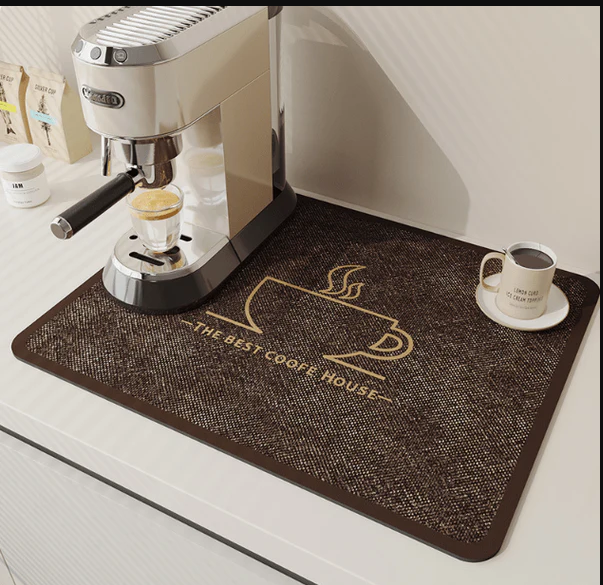 AquaMat – Quick-Dry Absorbent Kitchen Mat – Hygienic, Space-Saving Stylish color best coffee size Medium/ 19 in x 23 in