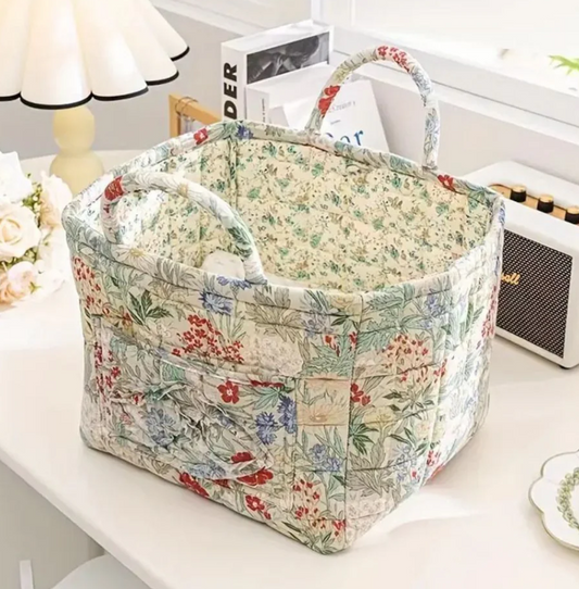BlcoloroomNest – Vintage Floral Storage Baske color Dahlia