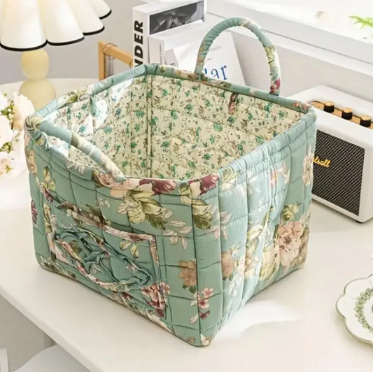 BloomNest – Vintage Floral Storage Basket color Floret