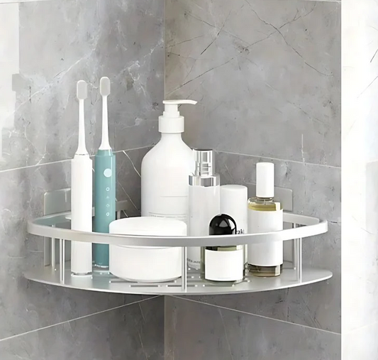 Alucurve – Adhesive Aluminium Shower Shelf Organiser color Silver
