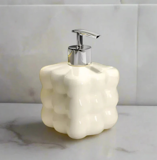 Bubelle – Puff Bubble Ceramic Soap Dispenser color Ivory cloud