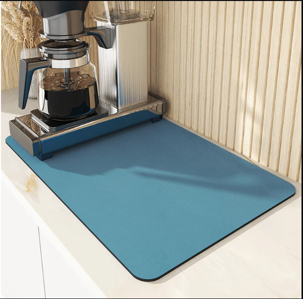 AquaMat – Quick-Dry Absorbent Kitchen Mat – Hygienic, Space-Saving Stylish color blue size medium 19 in x 23 in