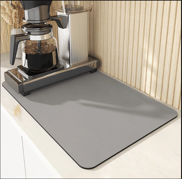 AquaMat – Quick-Dry Absorbent Kitchen Mat – Hygienic, Space-Saving Stylish color light gray size Large / 23 in x 35 in