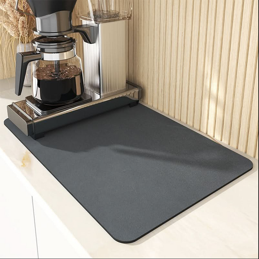 AquaMat – Quick-Dry Absorbent Kitchen Mat – Hygienic, Space-Saving Stylish color Dark gray size small / 15 in x 19 in
