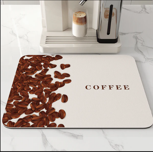 AquaMat – Quick-Dry Absorbent Kitchen Mat – Hygienic, Space-Saving Stylish color cofee bean size medium / 19 in x 23in